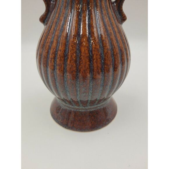vtg JIM BEAM Collectible Decanter BOTTLE 1979 Urn Ribbed Brown & Blue - Picture 9 of 9